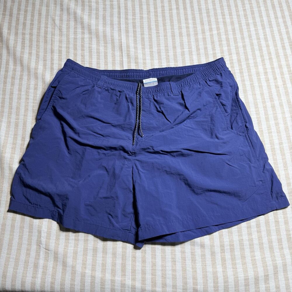 Columbia PFG Swim Trunks Mens XL Blue Nylon Fishing Shorts Water EUC